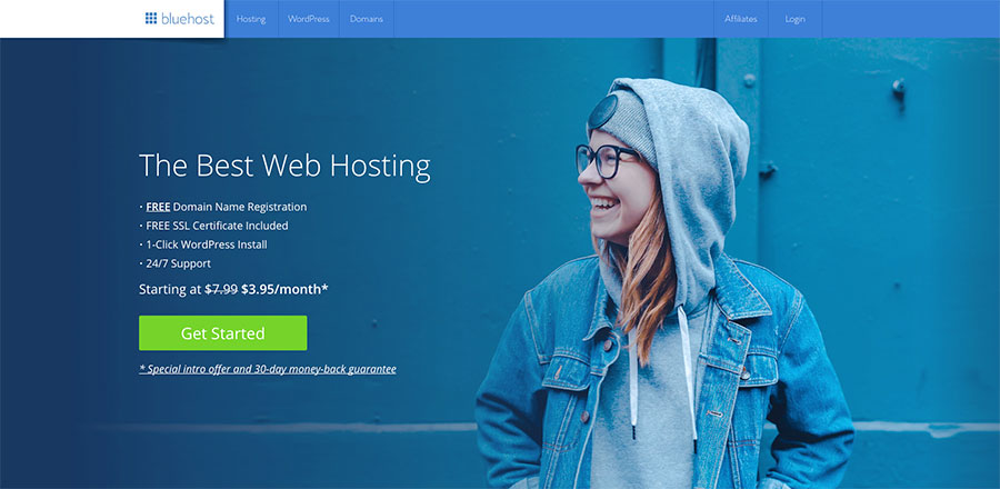 Bluehost sign up page