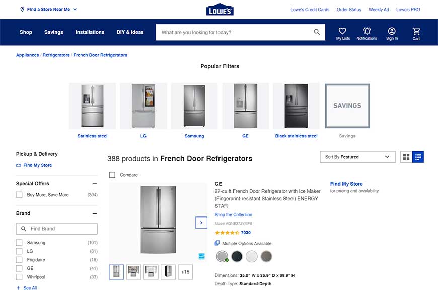 Lowe’s products